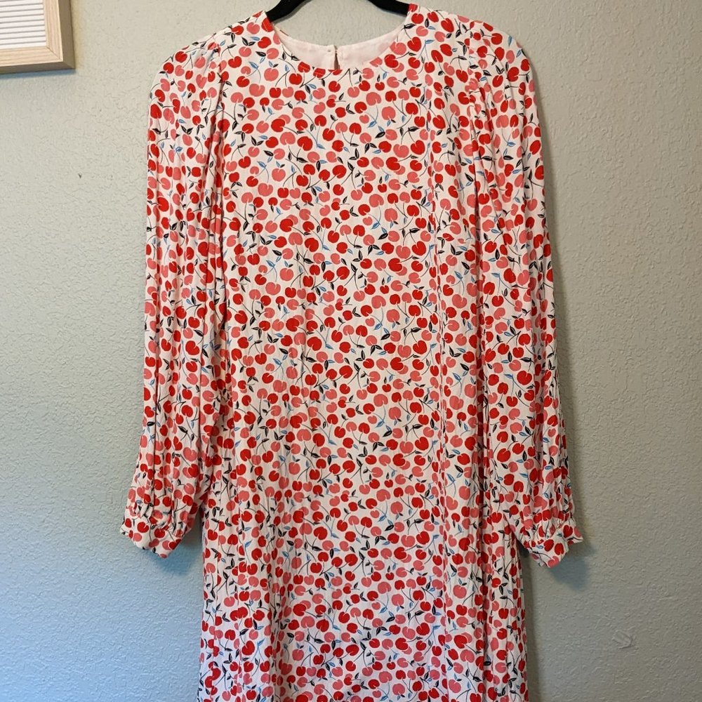 Loft Cherry Balloon Sleeve Swing Dress